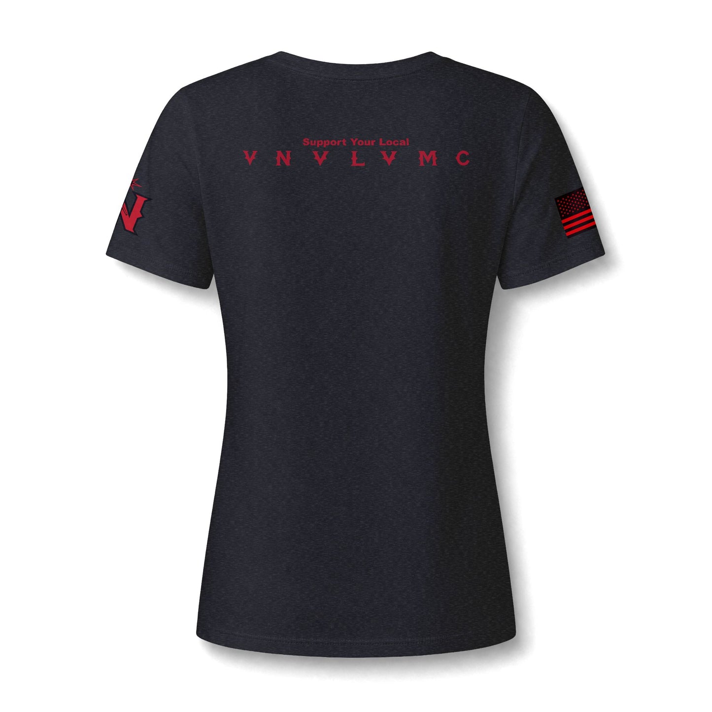 Women's V-Neck Tee — Red 'LOVE to Bang' Tactical Design (Support Your Local)