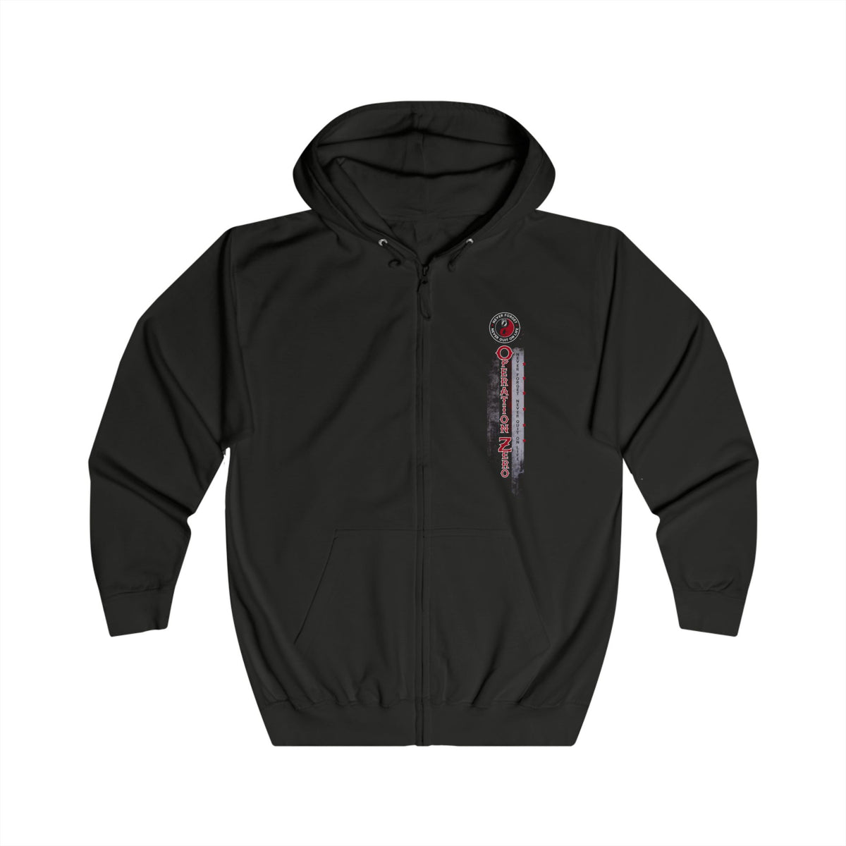 Unisex Full Zip Hoodie - POW/MIA OPERATION ZERO Warm Layer for Remembrance, Comfortable Everyday Wear, [...]