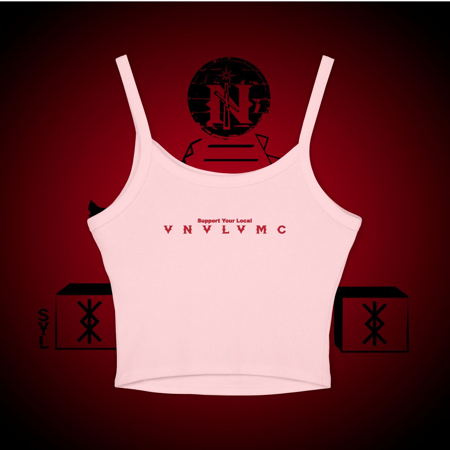 Women's Spaghetti Tank — Love to Bang Graphic Crop