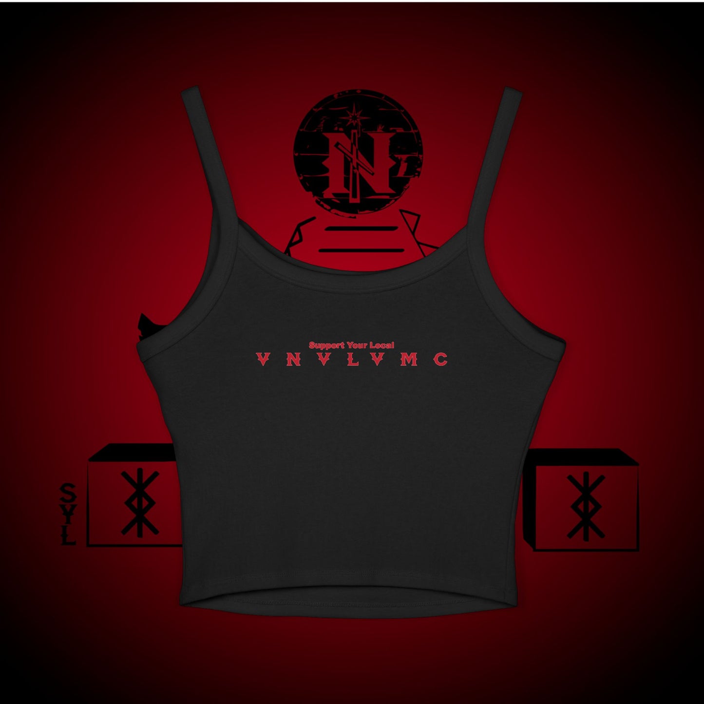 Women's Spaghetti Tank — Love to Bang Graphic Crop