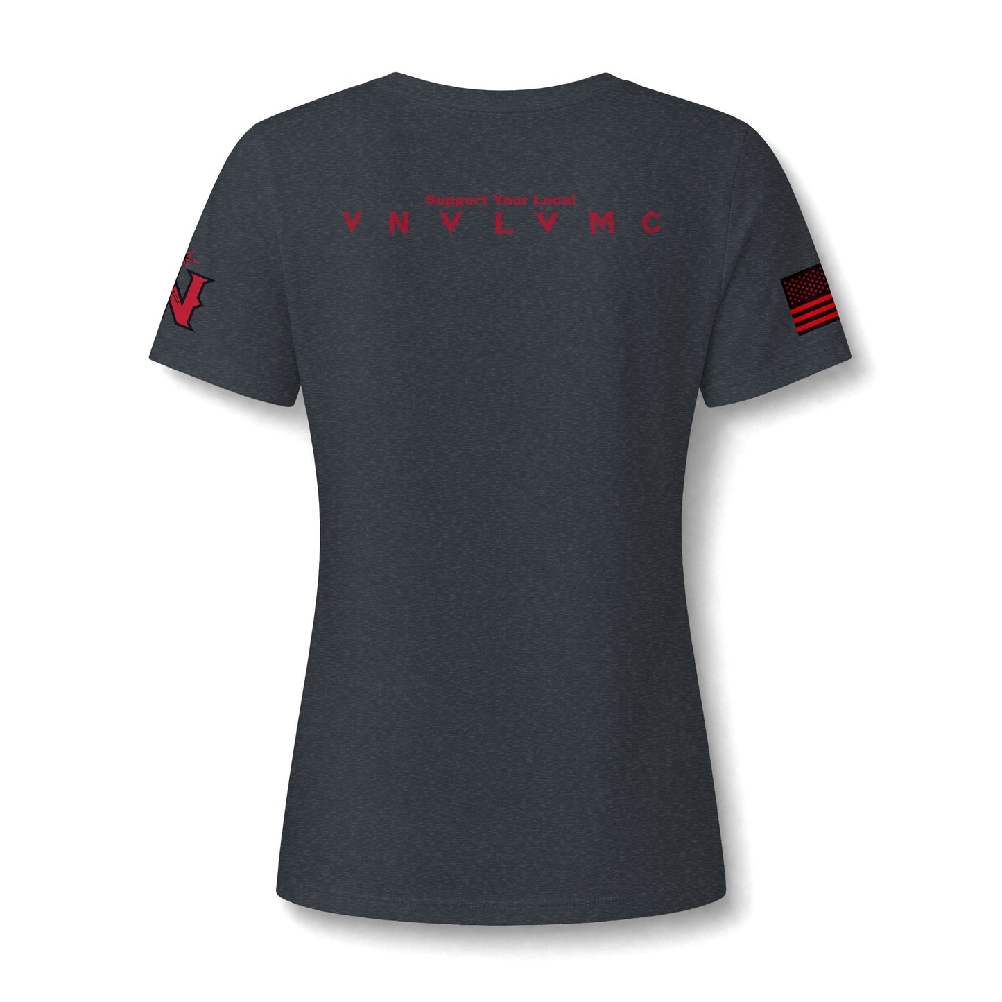 Women's V-Neck Tee — Red 'LOVE to Bang' Tactical Design (Support Your Local)