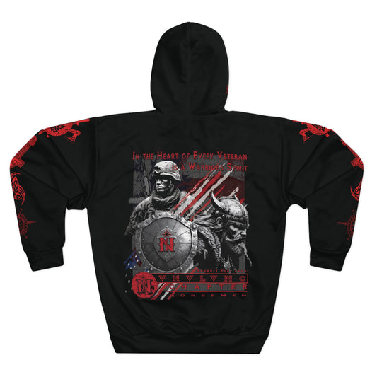 Warrior Spirit Veteran Hoodie - Unisex Pullover with Patriotic Design