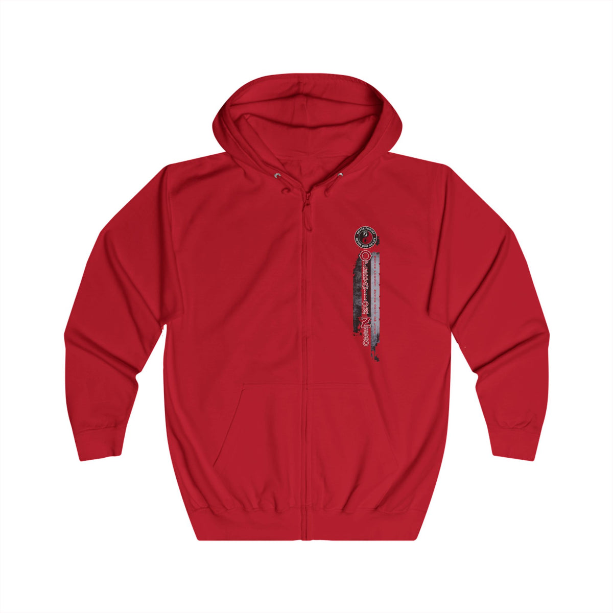 Unisex Full Zip Hoodie - POW/MIA OPERATION ZERO Warm Layer for Remembrance, Comfortable Everyday Wear, [...]