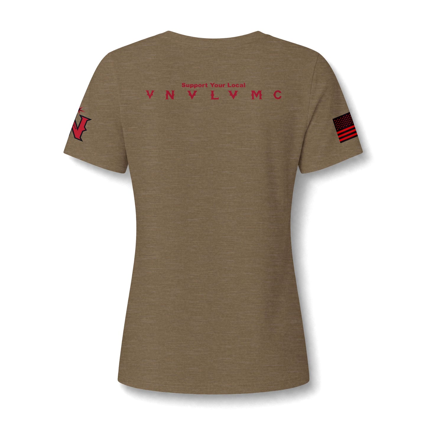 Women's V-Neck Tee — Red 'LOVE to Bang' Tactical Design (Support Your Local)